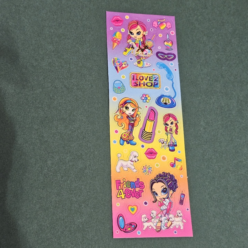 Lisa Frank I Love To Shop Sticker Strip - 23 Stickers